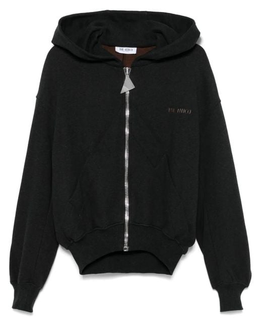 The Attico Black Logo-Appliqué Hoodie