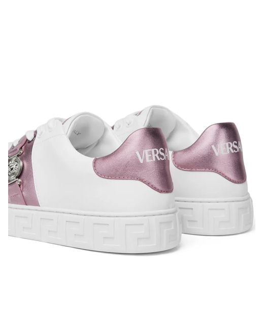 Versace White Greca Embellished Sneakers