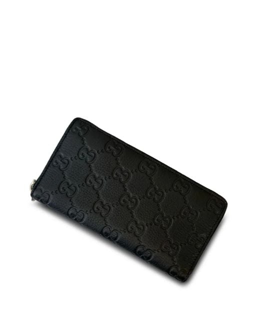 メンズ Gucci GG モノグラム ファスナー財布 Black