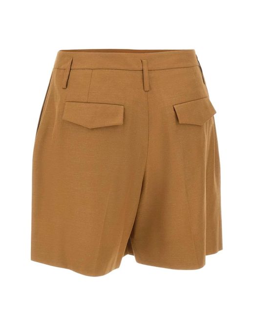 Herskind Brown Villy Pressed-Pleat Shorts
