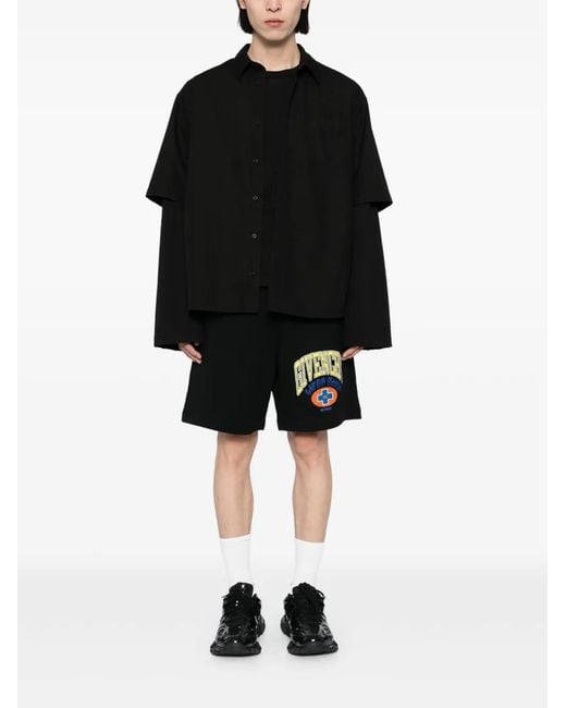 Givenchy Black Logo-Embroidered Shorts for men