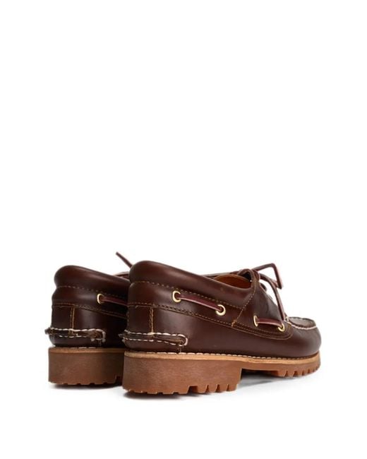 Timberland Brown Sebago Ranger Waxy Lug-Sole Boat Shoes for men