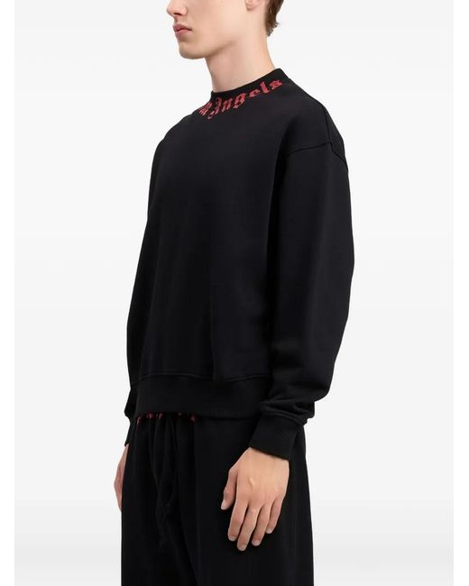 Palm Angels Black Logo Sweatshirt for men