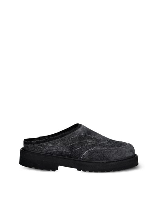 Diemme Black Maggiore Quilted Suede Mules for men