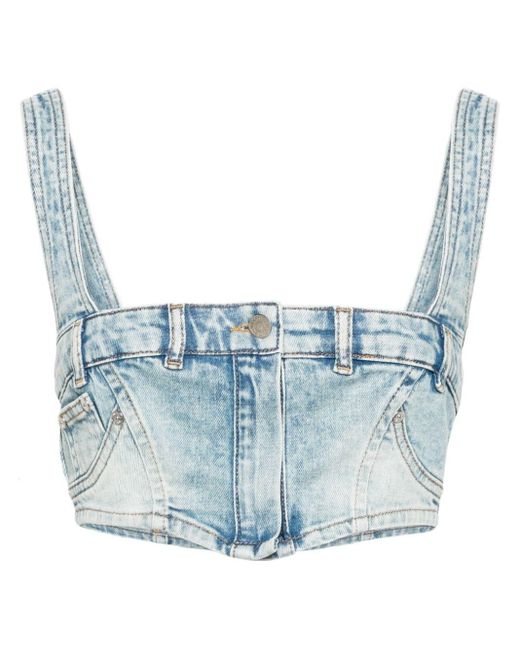 Moschino Jeans Blue Denim Cropped Top