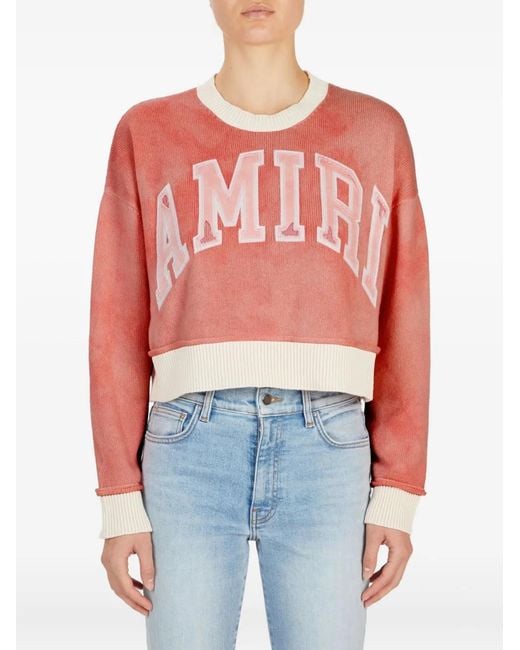 Amiri Red Logo-Appliqué Sweater