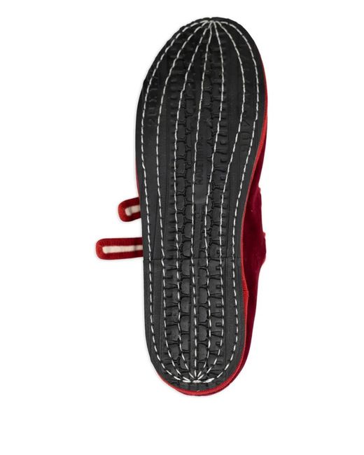Gondolina Red Accademia Mary Jane Double-Lace Ballet Flats