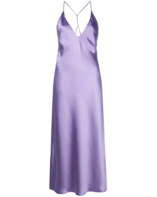 Robe Mi-Longue À Fines Bretelles Blanca Vita en coloris Purple