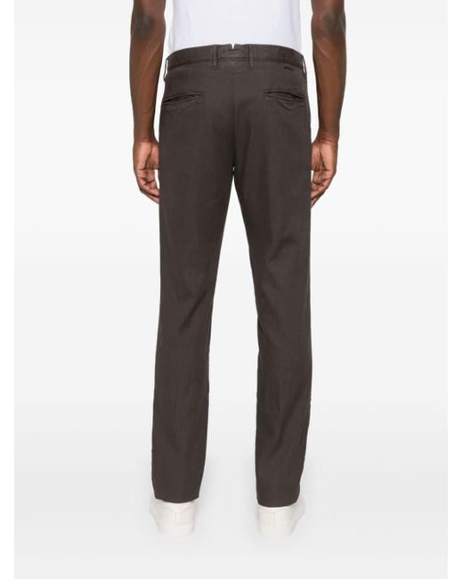 Incotex Gray Logo-embroidered Trousers for men