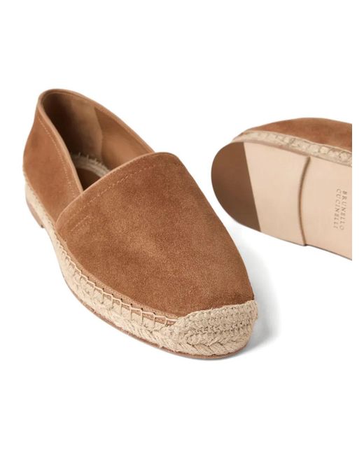 Brunello Cucinelli Brown Suede Espadrilles for men