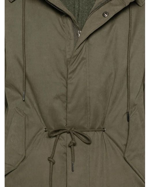 Chaqueta con capucha y cordones en el dobladillo Anerkjendt de hombre de color Green