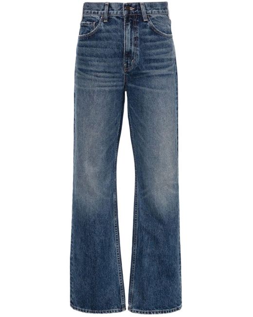 Nili Lotan Blue Straight-Leg-Jeans mit hohem Bund