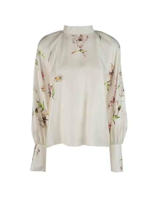 Co.Go White Floral-Print Blouse