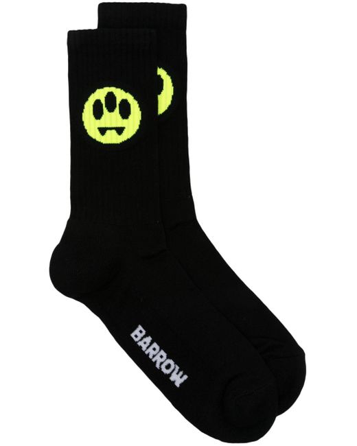 Barrow Black Logo-intarsia Socks for men