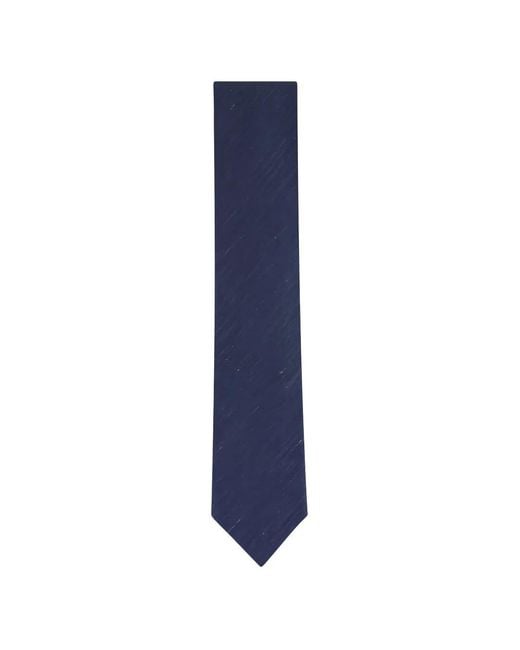 Eton of Sweden Blue Woven Linen Silk Necktie for men