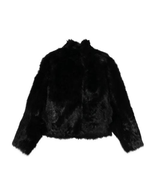 Totême Black Silky Shearling Jacket