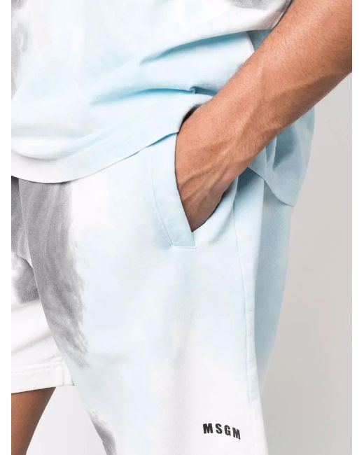 メンズ MSGM タイダイ トラックショーツ Gray