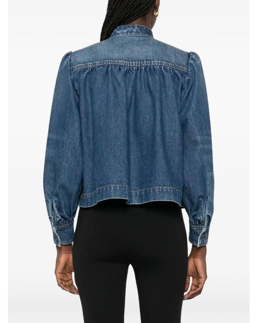 Chloé Blue Squared Fit Front Pockets Denim Jacket