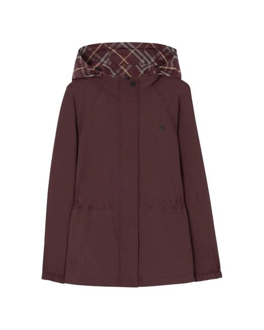 Burberry Purple Veste Réversible À Capuche