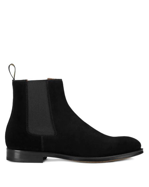 Doucal's Black Suede Elastic-Sided Boots for men