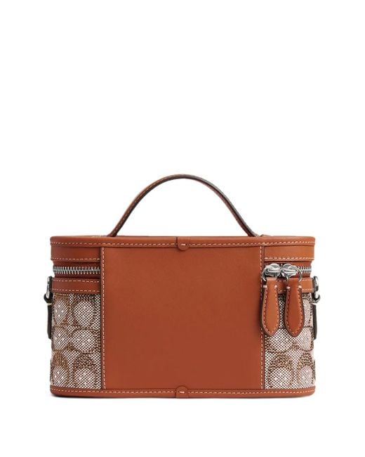 COACH Brown Monogram Top Handle Satchel