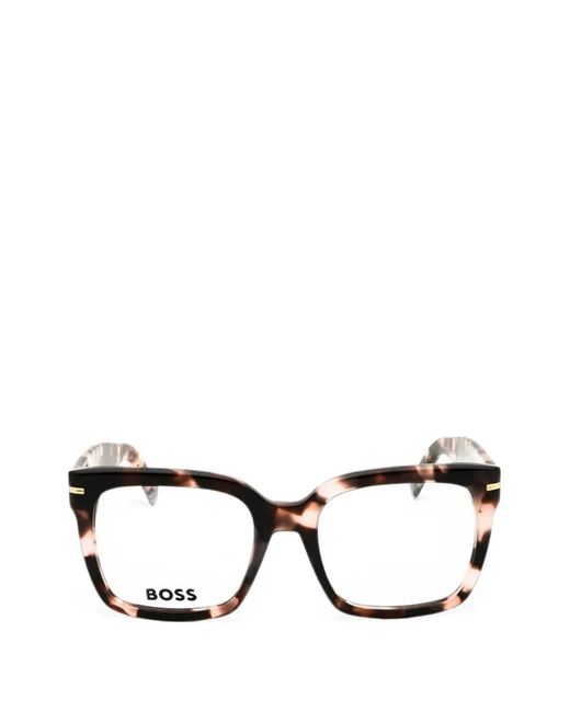 Boss Natural Tortoiseshell-Pattern Square-Frame Glasses