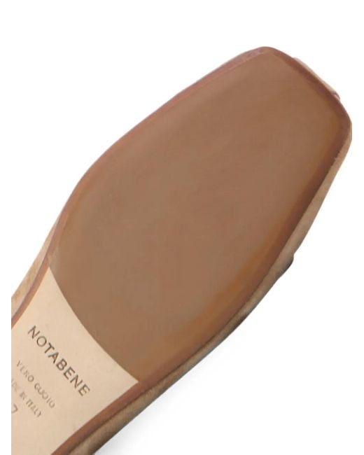 Notabene White Bow-Detail Square-Toe Ballet Flats