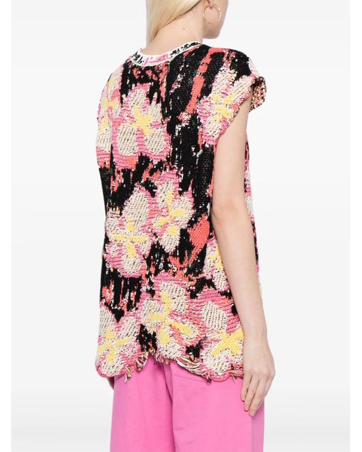 JNBY Black Intarsia-Knit Top