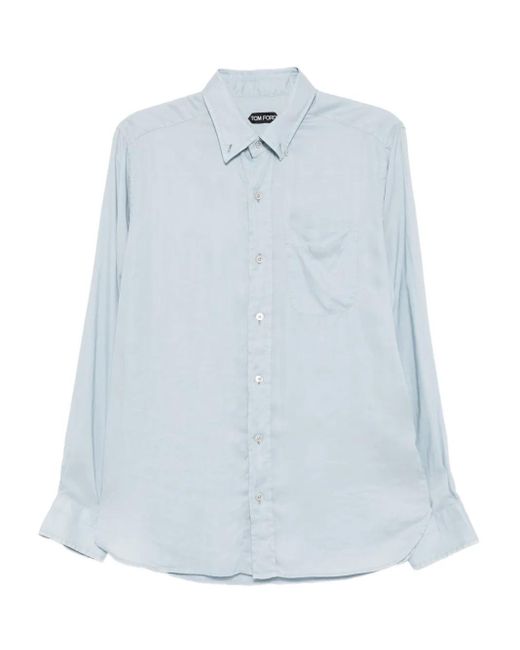 メンズ Tom Ford スリムフィット シャツ Blue