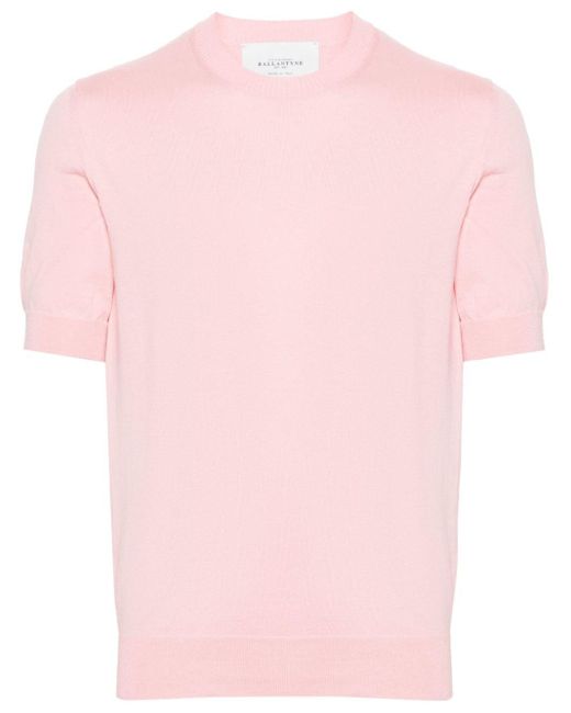 Ballantyne Kurzärmeliger Pullover in Pink für Herren