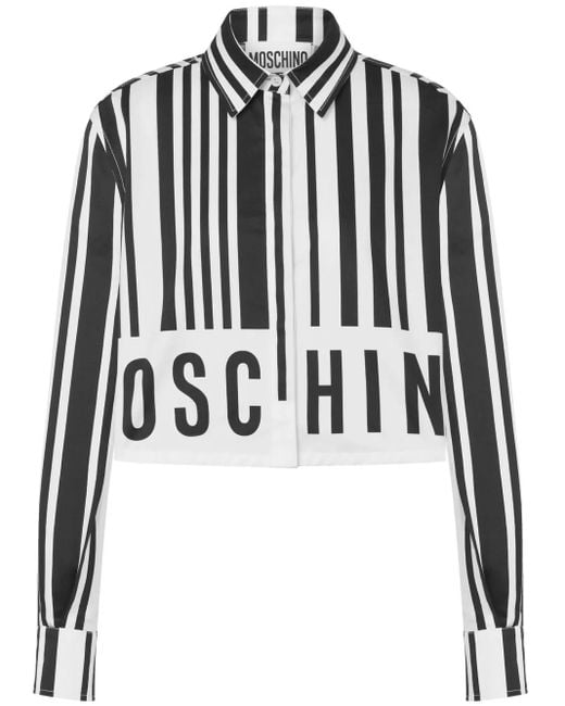 Moschino Black Barcode-Print Cotton Shirt