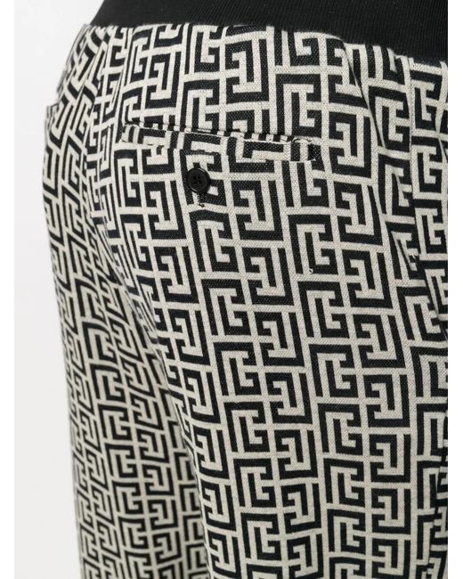 Balmain Multicolor Monogram-Motif Trousers for men