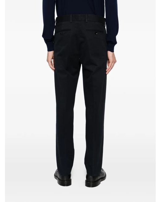 Tom Ford Blue Brushed Cotton Drill Chino Trousers With Horn Buttons for men