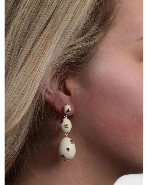 Bibi Van Der Velden White Sapphire And Mammoth Drop Earrings
