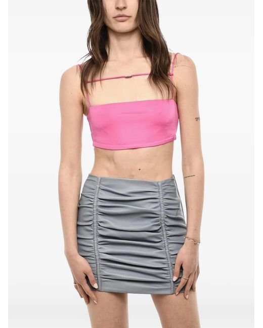 DSquared² Purple Logo-Detail Sleeveless Top