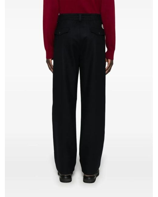 Moncler Blue Virgin-Wool Trousers for men