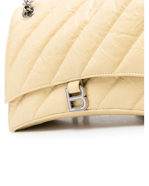 Balenciaga Natural Medium Crush Leather Shoulder Bag