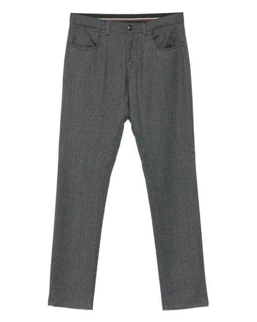 Canali Gray Wool Trousers for men
