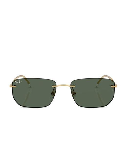 Ray-Ban Green Square-Frame Tinted Sunglasses