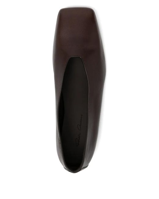 Rick Owens レザーフラットシューズ Brown