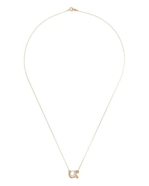 Charlotte Chesnais White 18K Letter U Diamond Necklace