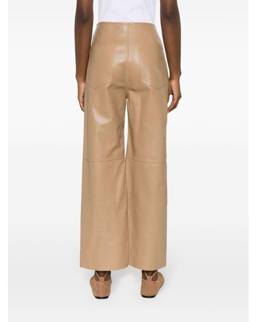 Totême  Natural Paneled Leather Trousers
