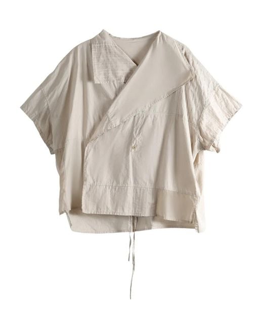 Y's Yohji Yamamoto White Striped Panelled Shirt