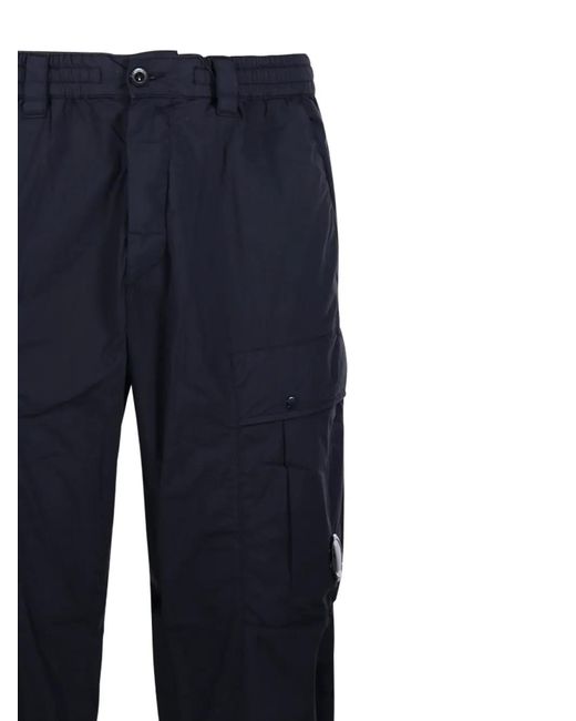 C P Company Blue Lens-Detail Cargo Pants for men