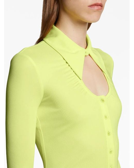 Proenza Schouler Yellow Cut-Out Detail Shirt