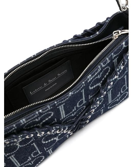 Ludovic de Saint Sernin Blue The Cleavage Denim Shoulder Bag