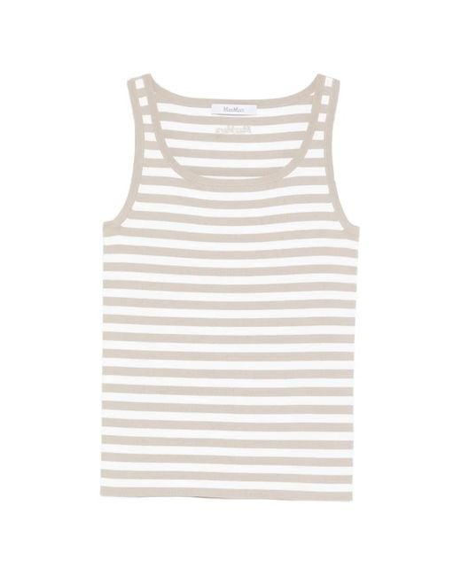 Max Mara White Cippo Striped Top