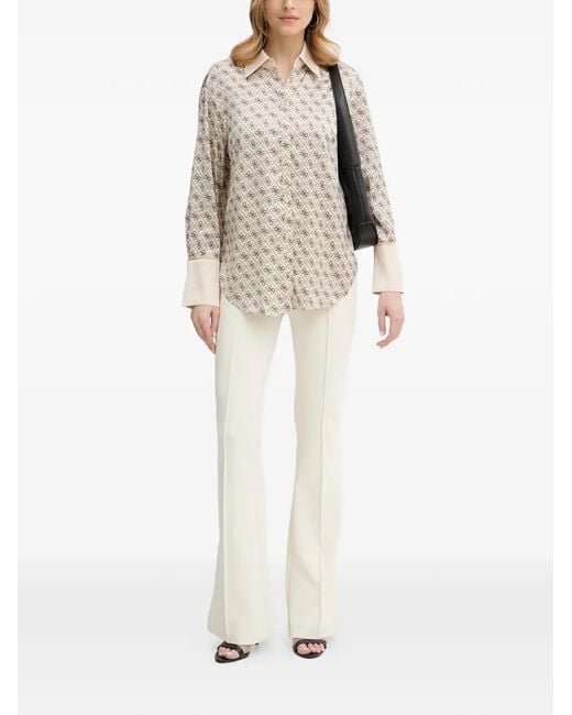 Guess Natural Patterned Collared Shirt
