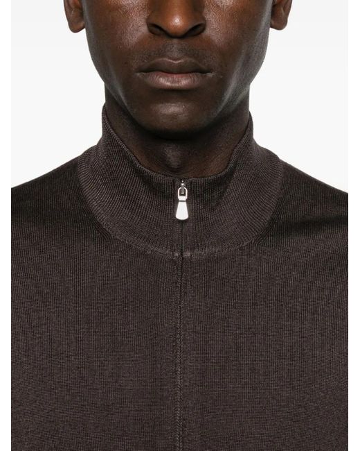 Barba Napoli Pullover Mit Reißverschluss in Brown für Herren