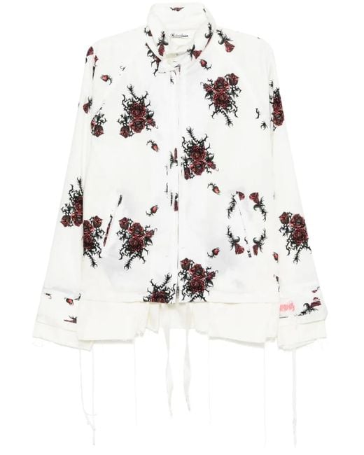 Midorikawa White Raw Edge Blouse